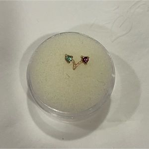 New Kiwi Jewelry 14g threaded end w garnet in yellow gold💜💚🩷💚💜